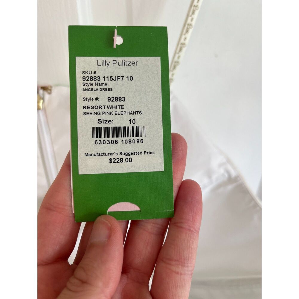 Lilly Pulitzer Angela Seeing Pink Elephants Strapless Sweetheart Dress SZ 10 NWT - Picture 8 of 13